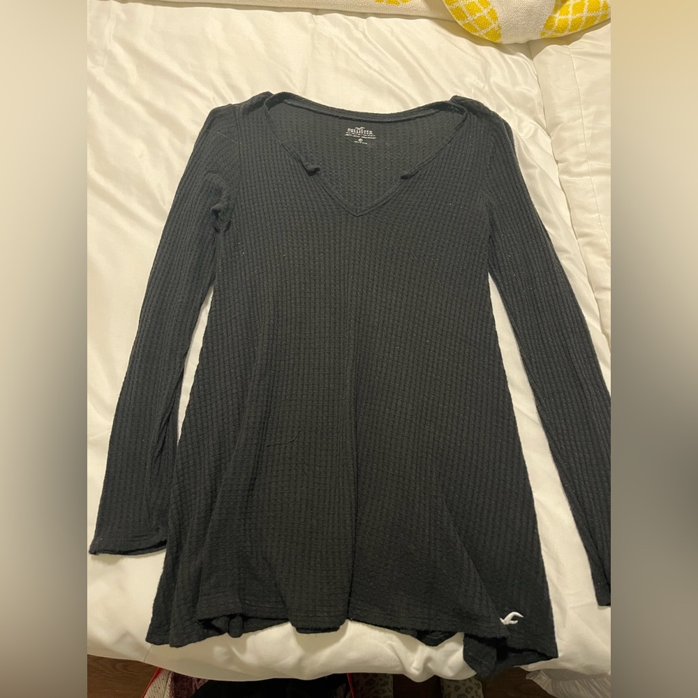 Hollister long black waffle sweater